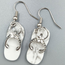 Free Shipping Women Fashion Jewelry  12x24mm White Howlite Shoe Beads Dangle Earring Pair  C5208 2024 - buy cheap