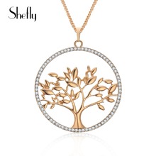 Hot Sell Tree Of Life Crystal Pendant Necklace  Gold Rose Gold Color Multilayer Chain Personality Women Necklace Jewelry Gift 2024 - buy cheap