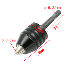 Original electric drill matching chuck hex handle 1/4 6.35mm grinding  accessories small sandwich clamping range of 0.3-8mm 2024 - buy cheap