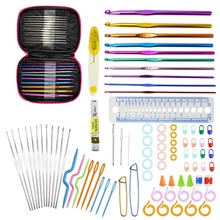 90pcs Crochet Hooks Set Aluminum Knitting Needles Yarn Craft Kit Knitting Accessories with Pink Case For Women Gift 2024 - buy cheap