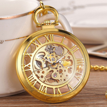 Винтажные Механические карманные часы в стиле стимпанк, подвесная цепь, прозрачный каркас, карманные часы для мужчин 2024 - купить недорого