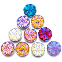 10 tamanhos 18mm flor colorida botões de pressão feitos à mão amuletos cabem 18mm 20mm pulseira de pressão de verão joias botão zd070 2024 - compre barato