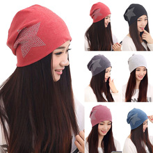 Hot Sale Fashion New Women Knit Baggy Beanie Hat Winter Warm Bronzing Star Fashion Sleeve Head Cap 2024 - buy cheap