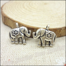 50pcs Vintage Charms Elephants Pendant Antique silver Fit Bracelets Necklace DIY Metal Jewelry Making 2024 - buy cheap