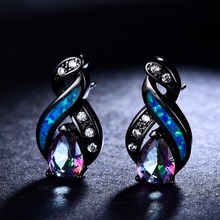 Rainbow Mystic FireTopaz Australian Opal 925 Sterling Silver Color Beautiful Stud Earrings For Women Gifts 2024 - buy cheap