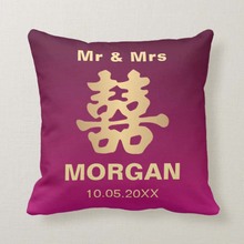 Personalized Custom Faux Gold Double Happiness for Wedding Throw Pillow Case Novelty  Cushion Covers Chair Couch Home Decorate 1 2024 - buy cheap