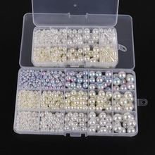1Box White Ivory Color Plastic Acrylic ABS Imitation Pearl Beads 4/6/8/10mm Loose Spacer Beads For Jewelry Making DIY Bracelet 2024 - buy cheap