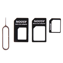 Для 4/4S для преобразования NANO SIM карты для 5/5S/5C 4 в 1 для NANO SIM адаптер с картой Pin sim карты Адаптеры 2024 - купить недорого