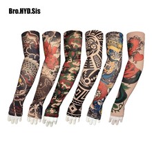 2Pieces/lot Cooler Summer Fake Tattoo Gloves Arm Sleeve Men Women UV Sun Protection Cool Cycling Sleeves Girls Dress Stockings 2024 - buy cheap