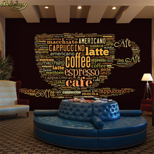 beibehang papel de parede Continental casual cafe seamless alphabetical large mural background wallpaper themed bar restaurant 2024 - buy cheap