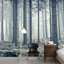 Пользовательские фото обои современный лес фотография фон гостиная диван спальня ТВ настенная живопись искусство роспись обоев 2024 - купить недорого