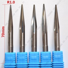 6mm * R1.0 * 70L, 5 pcs, Frete grátis Taper Bola nariz End Mill, fresagem CNC Cutter, ferramenta de metal duro, carpintaria router bit 2024 - compre barato