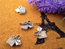 20pcs Tea Bag Charms Tea Bag Pendants Antiqued Silver Tone Double Sided 12 x 15 mm 2024 - buy cheap