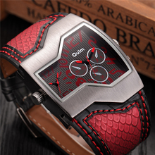 Oulm Top Luxury Brand Men Quartz Watches Double Time Show Snake Band Casual Male Sports Watches Clock Hours relogio masculino 2024 - buy cheap