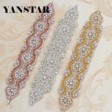 Yanstar (10 peças) apliques de strass artesanais cristal apliques costura no vestido de casamento cinto ys839 2024 - compre barato