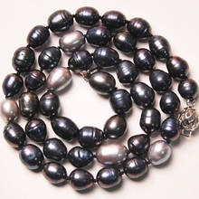 Мода природных Akoya multicolor ожерелье перлы 9-10 мм баррель шарики риса высокого класса женщин wholsesale цена ювелирных изделий 18 inch MY4784 2024 - купить недорого