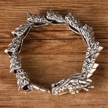 Pure 925 Sterling Silver Dragon Bracelet Men Vintage Punk Rock Biker Mens Domineering Bracelets Thai Silver 925 Luxury Jewelry 2024 - buy cheap