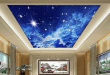 Modern three-dimensional blue sky ceiling frescoes papel parede mural wallpaper custom 3d mural wallpaper tv backdrop 2024 - buy cheap