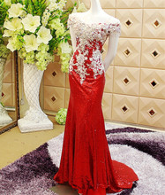 Сделанное на заказ реальное фото платье с рукавами-крылышками и блестками пикантное платье русалки вечерние платья ES10 2024 - купить недорого