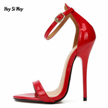 HSM Sandals women pumps 13cm thin high heels Sandals sexy Ankle strap shoes women Ladies Party Wedding Sandales Plus:40-48 49 50 2024 - buy cheap