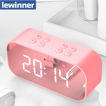 Lewinner Multifunction Wireless Bluetooth Speakers with Clock Home Mini LED Display Digital Table Alarm Clock for Office Bedroom 2024 - buy cheap