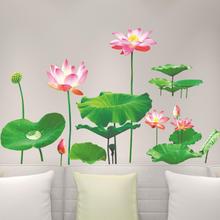 Лотос 3D обои ПВХ стикер на стену DIY цветок гостиная спальня наклейки постер росписи 2024 - купить недорого