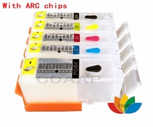 5x многоразовые картриджи CANON 550 551 с чипами ARC для принтера PIXMA IP7250 IP8750 IX6850 MG7150 MG7550 MX725 MX925 2024 - купить недорого