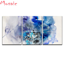 3pcs DIY Diamond Painting Cross Stitch of abstract painting of blue flowers Mosaic diamond Home Decor,Diamond Embroidery Crafts, 2024 - buy cheap