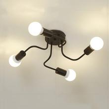 Simple iron E27 bulb ceiling lamp led lamps living room dining room white/black creative ceiling lamps led lustre Ceiling Lights 2024 - buy cheap