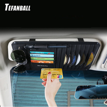 Tefanball Car Leather Multifunction CD Storage Box Car Sun Visor CD Case For DVD Case Glasses Folder Business Card Holder CD Bag 2024 - buy cheap