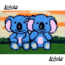 DIY latch hook kits rug elephant printed canvas knooppakket tapijten accessories 3d embroidery foamy floralkussen knooppakket 2024 - buy cheap