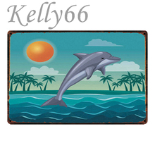 [Kelly66] Hello летние пляжные жизнь металлический знак олова плакат домашний Декор Бар настенная живопись 20*30 см Размеры y-1896 2024 - купить недорого