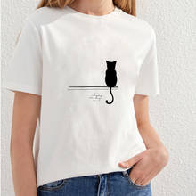 New Slim Model Cat Print T shirt women's short sleeve Summer Creative Pattern Funny Female Modal Tops 2024 - buy cheap