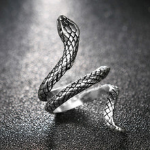 2018 Винтаж животных Кольца для Для женщин мужчин серебро металлов панк кольцо мода змея ювелирных изделий 2024 - купить недорого