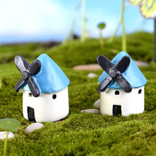 ZOCDOU 2 Pieces Holland Windmill Wind House Model Small Statue Figurine Micro Crafts Ornament Miniatures DIY Home Decoration 2024 - buy cheap