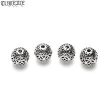 2pcs Handmade 925 silver good luck symbol beads sterling wealth Ancient Chinese Coin Symbol beads jewelry diy bracelet beads 2024 - buy cheap