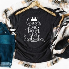 Queens рождаются в сентябре футболка особенный день рождения пользовательские подарок Женская мода лозунг Корона графические гранж tumblr бесплатная доставка детский топ 2024 - купить недорого