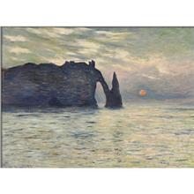 Pintura al óleo de Arte Moderno, pintura al óleo de alta calidad de Claude Monet, el Santuario, Etretat, puesta de sol, pintada a mano 2024 - compra barato