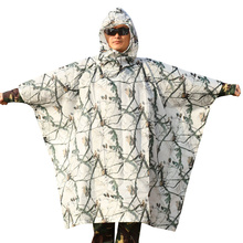Poncho de camuflaje estilo árbol de pino de nieve blanco 3D, traje Ghillie airsoft, ropa de caza abierta, se puede convertir en estera de picnic 2024 - compra barato