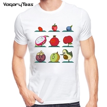 Новый Забавный дизайн супер фрукты упражнения фитнес печать мужская футболка клубника/черника/дракон фрукты/яблоко/мангостин/киви/авокадо 2024 - купить недорого
