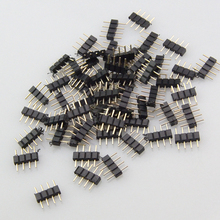 4pin RGB connector 4 pin needle male type double 4pin DIY small part for LED RGB 3528 and 5050 strip 100 pcs/lot 2024 - buy cheap