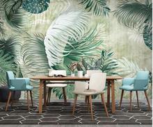 Tropical Banana Leaf Wallpaper Mural 3d Photo Wallpapers Luxury Painting Canvas Waterproof Rainforest Leaves Contact Paper Rolls 2024 - buy cheap
