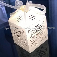 50 Uds. Cajas de Favor de la boda cortadas con láser, Cajas de Regalo, para la decoración de la boda fiesta nupcial Favor cumpleaños 5Z-SH111 2024 - compra barato