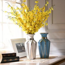 Florero moderno y elegante de cerámica, jarrones de escritorio, maceta de decoración para el hogar, florero de planta para fiesta de boda, artesanías europeas para el hogar, regalos de navidad 2024 - compra barato