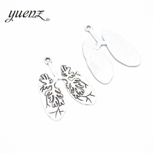 YuenZ-dijes de corazón de aleación, colgante de color plata antigua, bricolaje, fabricación de joyas, 40x30mm, U01-3, 5 uds. 2024 - compra barato