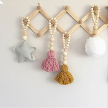 1pc Nordic Style Wooden Beads Tassel Wall Hanging Decorations Children's Room Tent Bed Hanging Decor 2024 - buy cheap