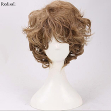 Halloween Synthetic Hair Cosplay Bilbo Short Curly Cosplay Wig Brown Hair for Adult 2024 - buy cheap