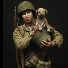 1/9 WW2 US Infantry, 'Saving the dog' Resin kit Bust GK Military theme of World War II Uncoated No colour 2024 - buy cheap