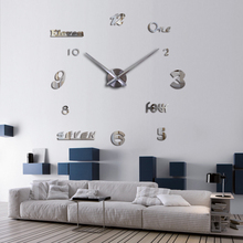 Diy 3d Stickers Large Decorative Quartz Watch Living Room 2018 Hot Sale Wall Clock  Pared Acrylic Mirror Clocks Europe 2024 - buy cheap