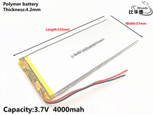 1pcs/lot Good Qulity 3.7V,4000mAH,4257135 Polymer lithium ion / Li-ion battery for TOY,POWER BANK,GPS,mp3,mp4 2024 - buy cheap